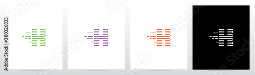 U Turn Lines Formed Letter Logo Design H