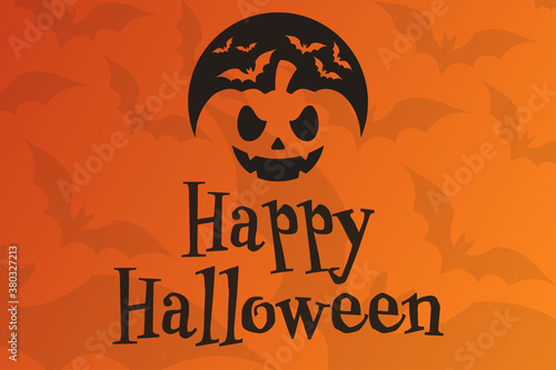 Halloween. October 31. Holiday concept. Template for background, banner, card, poster with text inscription. Vector EPS10 illustration.