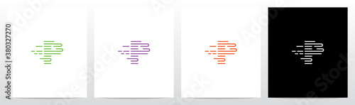U Turn Lines Formed Letter Logo Design P