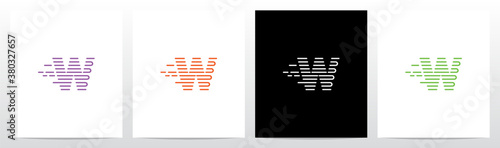 U Turn Lines Formed Letter Logo Design W