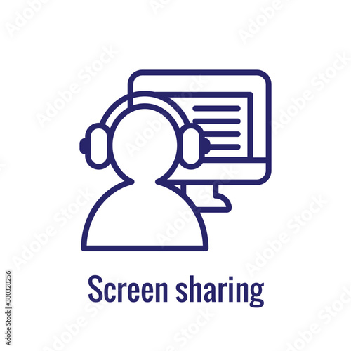 Remote work icon showing work from home concept