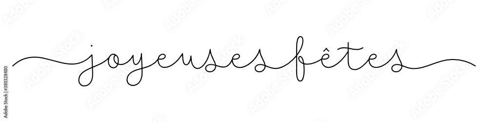 Bannière calligraphique vecteur noir JOYEUSES FETES Bannière calligraphique vecteur noir JOYEUSES FETES
