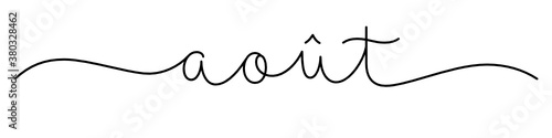 Bannière calligraphique noir vecteur AOUT