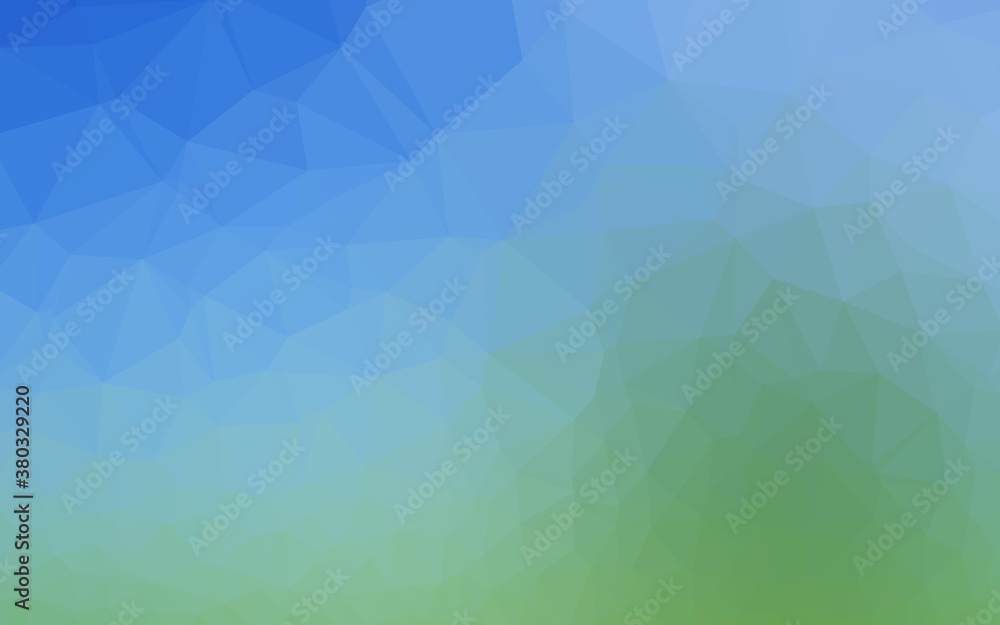 Light Blue, Green vector abstract polygonal cover. Shining colored illustration in a Brand new style. The best triangular design for your business.
