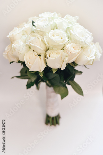 bride's bouquet of white roses