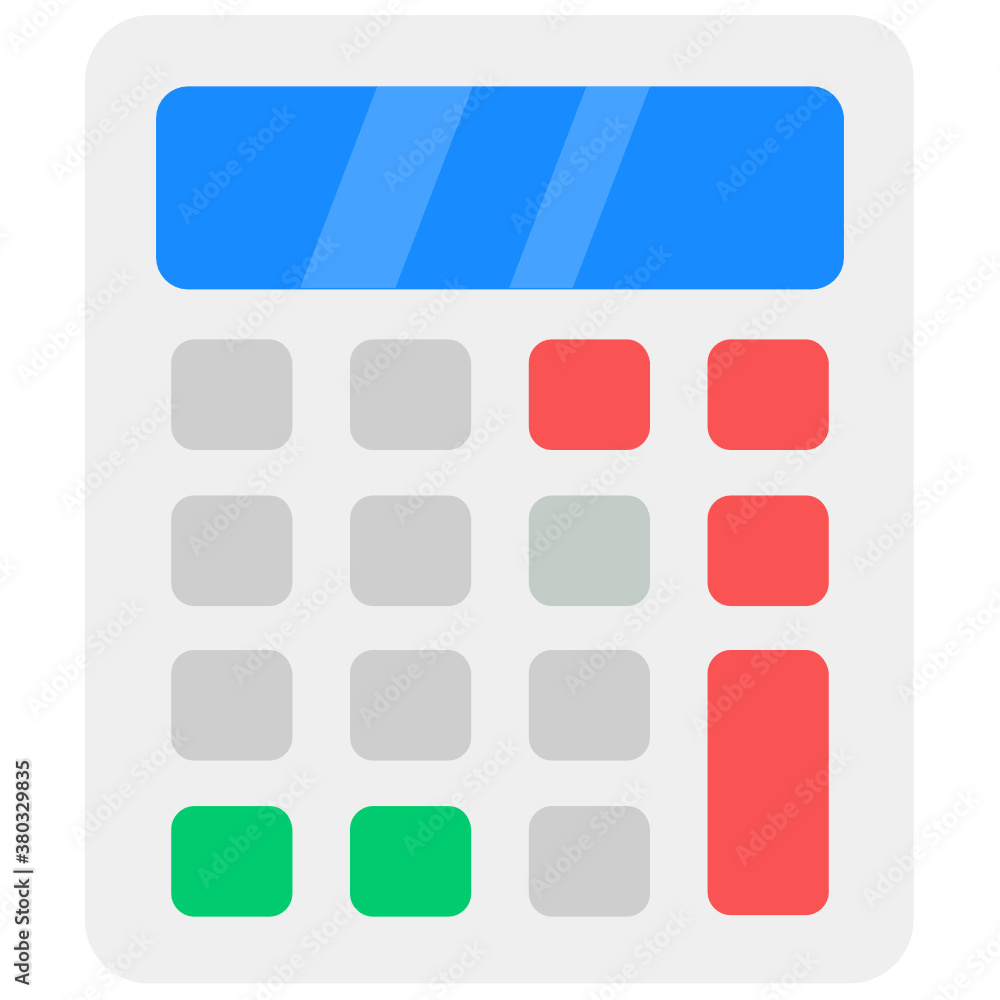 
Vector of calculator in editable flat style 

