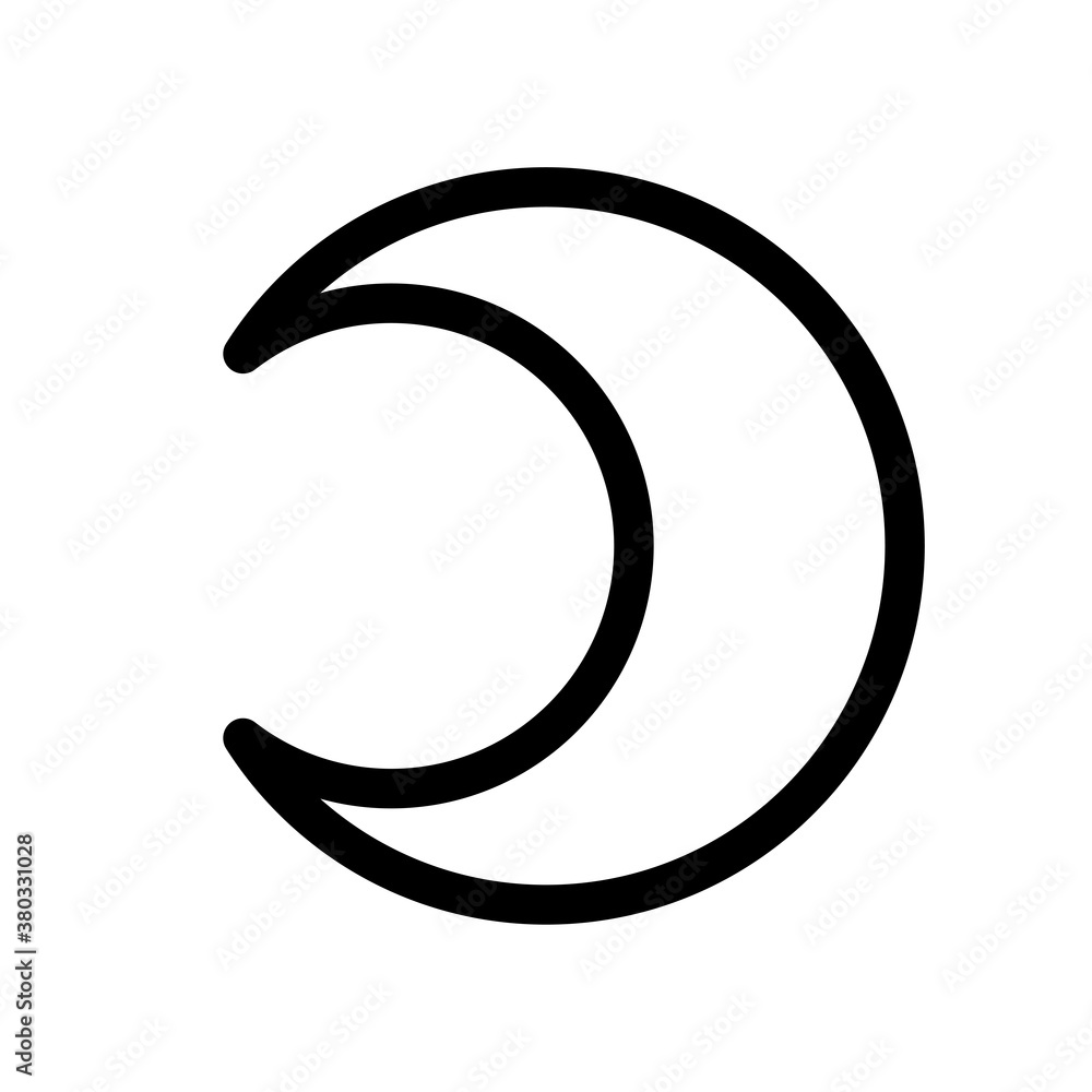 Moon. Planet symbol. Vector sign. Astrological calendar. Zodiacal black and white horoscope. Outline illustration. Jyotisha. Hinduism, Indian or Vedic astrology Moon. Planet symbol. Vector sign. Astrological calendar. Zodiacal black and white horoscope. Outline illustration. Jyotisha. Hinduism, Indian or Vedic astrology