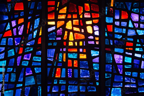 Wallpaper Mural Abstract patterns of a colorful stained glass window Torontodigital.ca