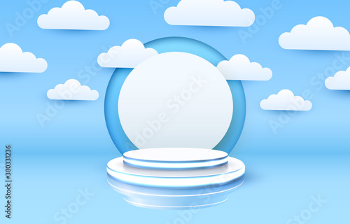 Scene presentation pedestal for business concepts, Podium object. Vector