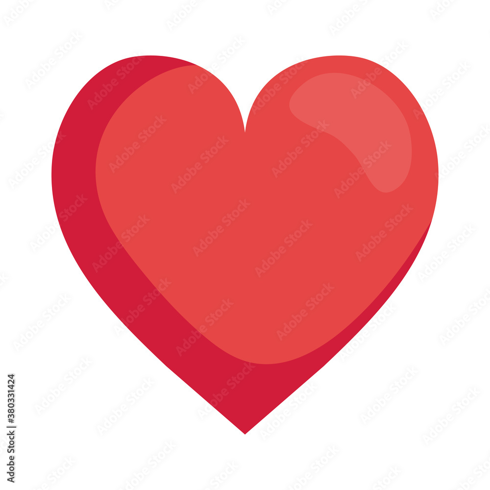 red heart design of love passion and romantic theme Vector illustration