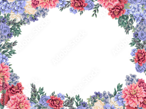 Floral frame for design save the date cards, invitations, posters and birthday decoration © lolya1988