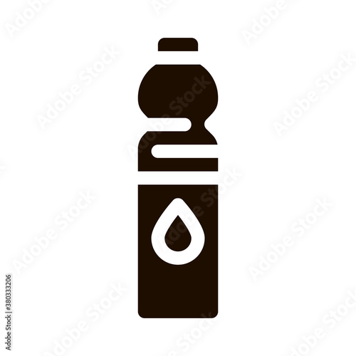 Water Bottle Sport Equipment Vector Icon. Sportsman Equipment Container With Healthy Liquid Pictogram. Dietary Protein Ingredient, Bar Bodybuilding Contour Illustration