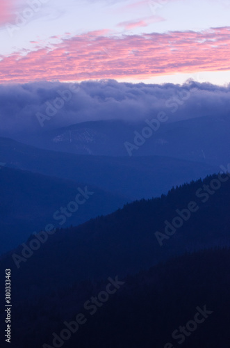 Sunset mountain view