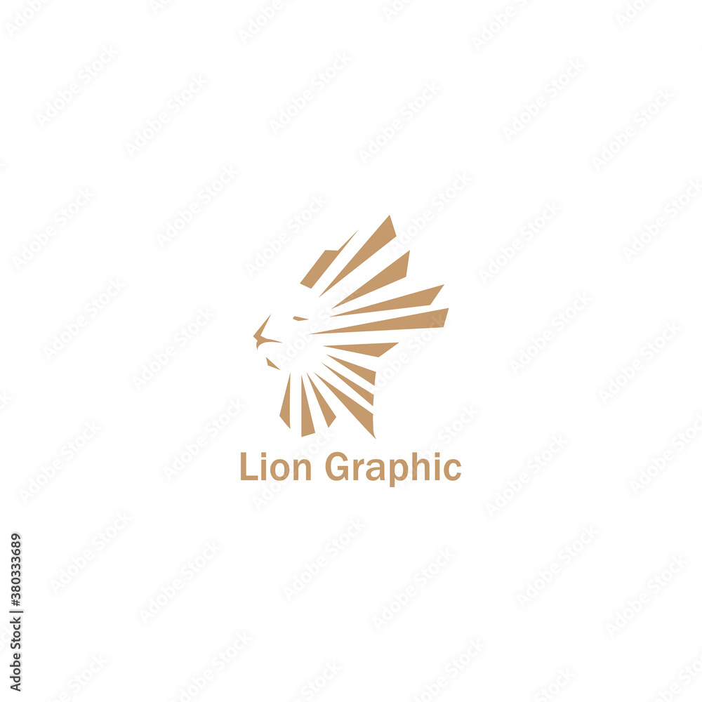 Lion graphic logo simple design vector illustration