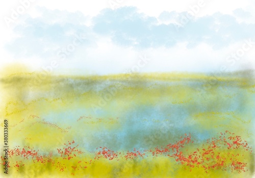 Wallpaper Mural watercolor background with flowers Torontodigital.ca