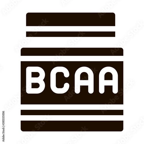 Dcaa Bottle Sport Nutrition Vector Icon. Bio Balancers Muscle Sportsman Nutrition Plastic Package Pictogram. Dietary Protein Ingredient, Bar Bodybuilding Contour Illustration