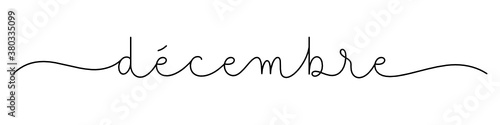 Bannière calligraphique vecteur noir DECEMBRE