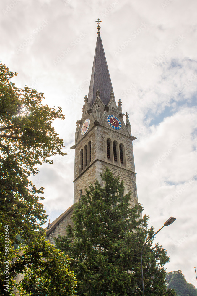 Vaduz, Liechtenstein. The Cathedral of St Florin