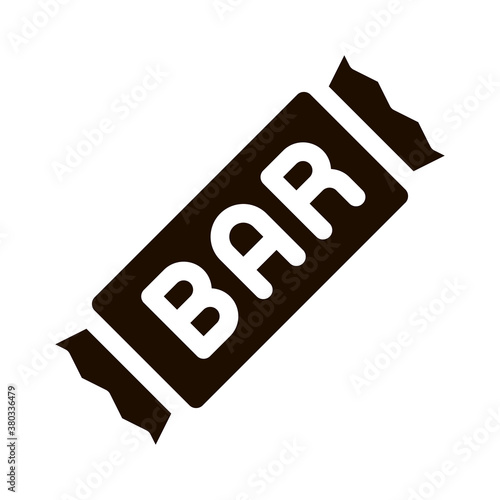 Package Bar Energy Food Vector Icon. Energy Vitamin Health Sportsman Snack In Pack Pictogram. Dietary Protein Ingredient, Iso, Bodybuilding Contour Illustration