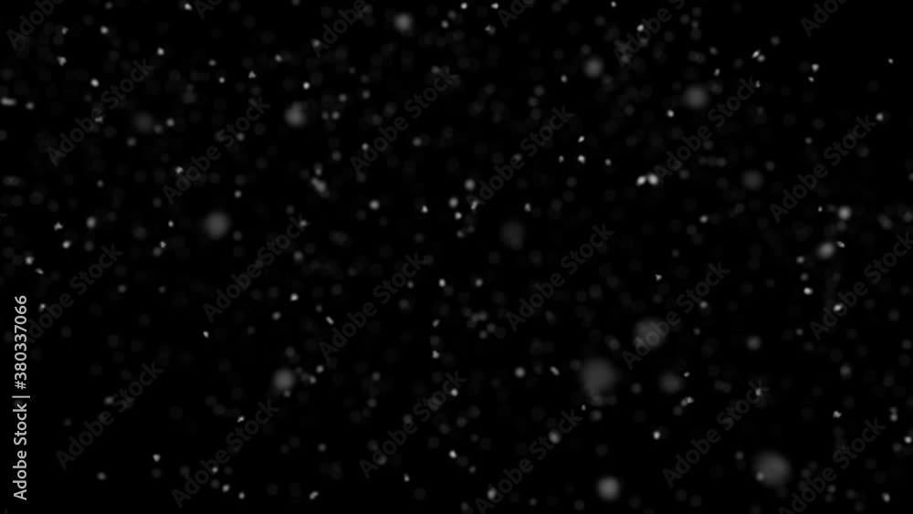 Looped Realistic Falling Snowflakes Background Overlay 