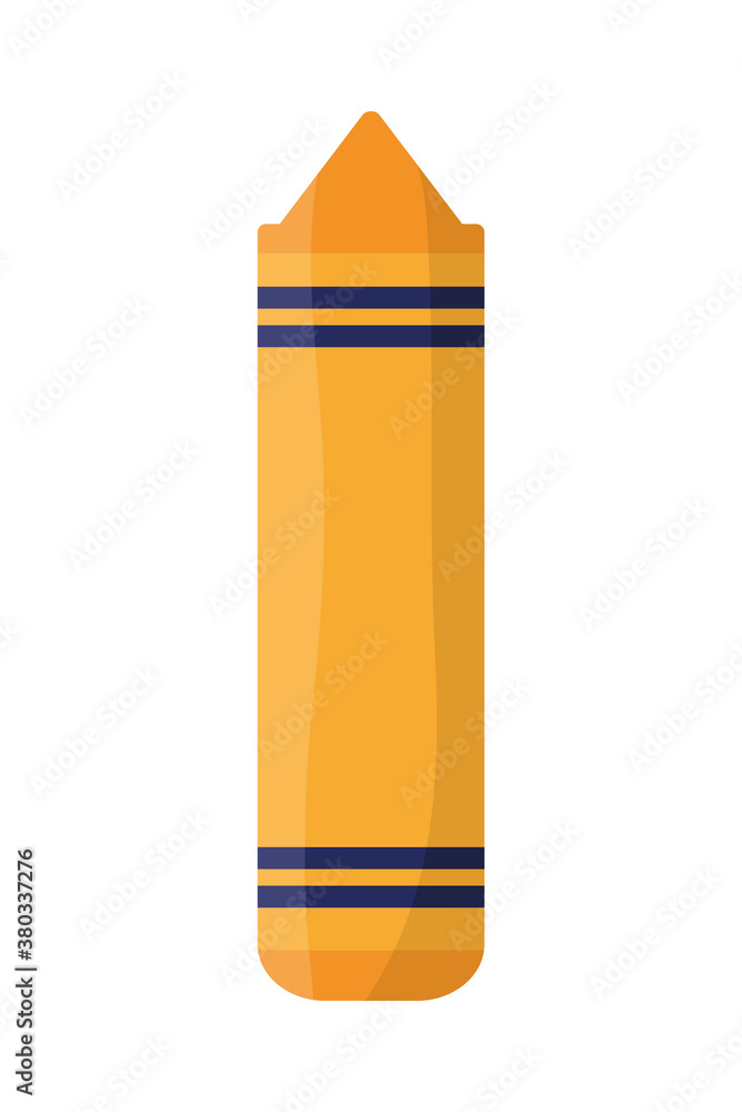 yellow crayon school supply isolated icon yellow crayon school supply isolated icon