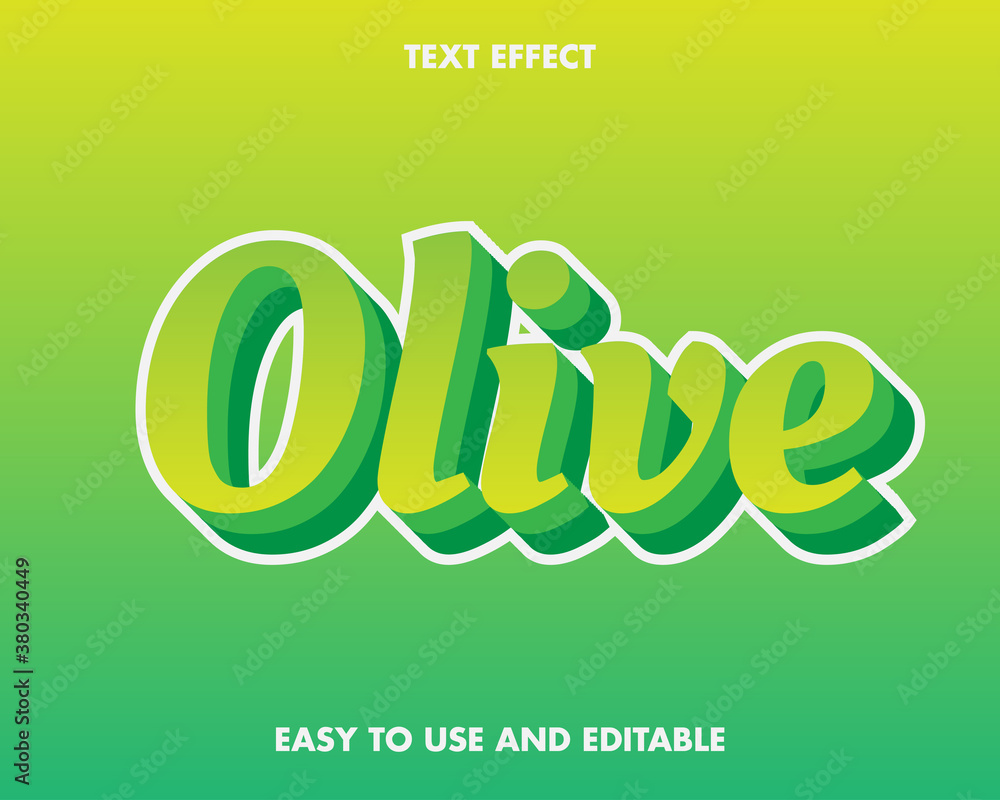 Editable text effect - Olive style Editable text effect - Olive style