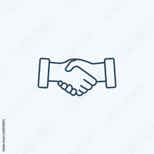 Handshake line icon, Agreement, collaboration, partnership icon