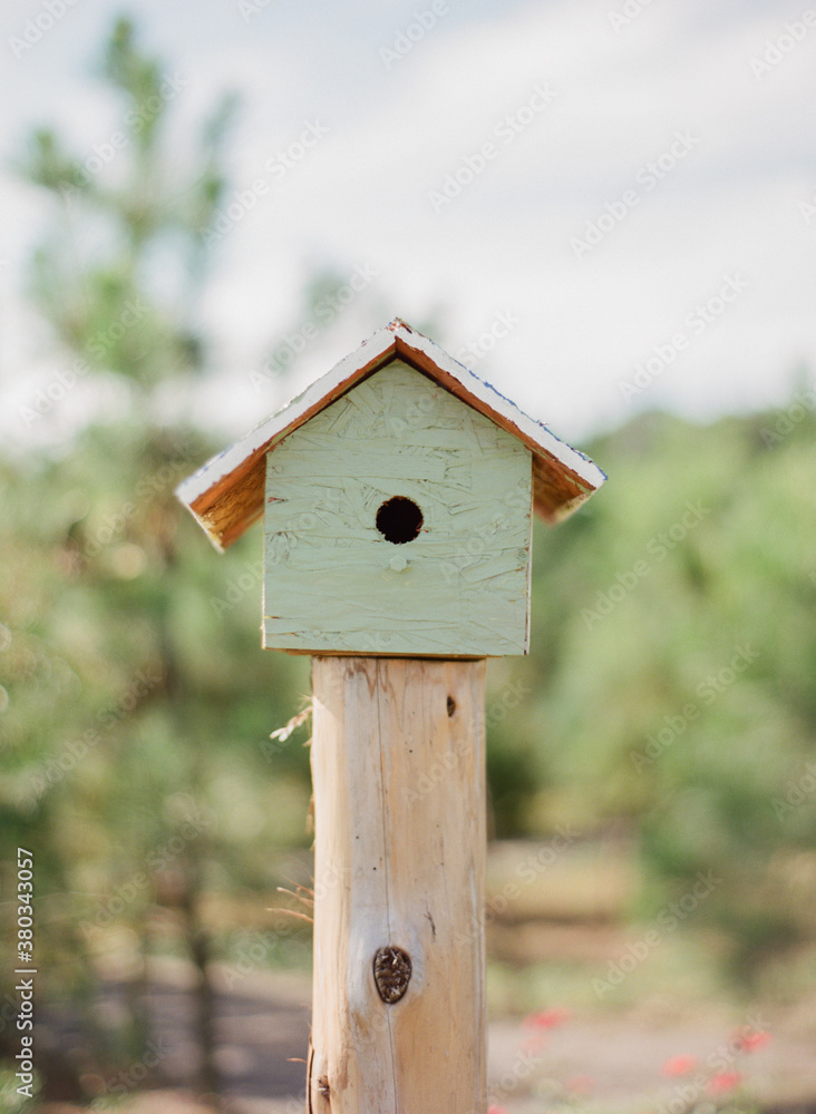 Handmade colorful wood birdhouse Handmade colorful wood birdhouse