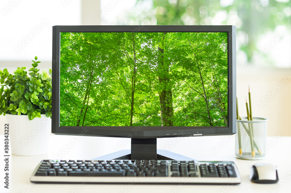 Computer screen showing greenery Computer screen showing greenery