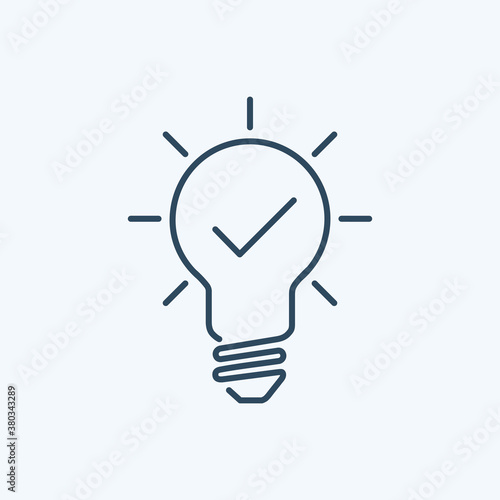 Check innovative idea icon. Creative idea sign