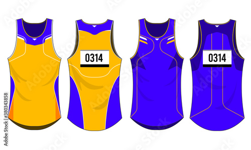 Singlet running sports design vector template