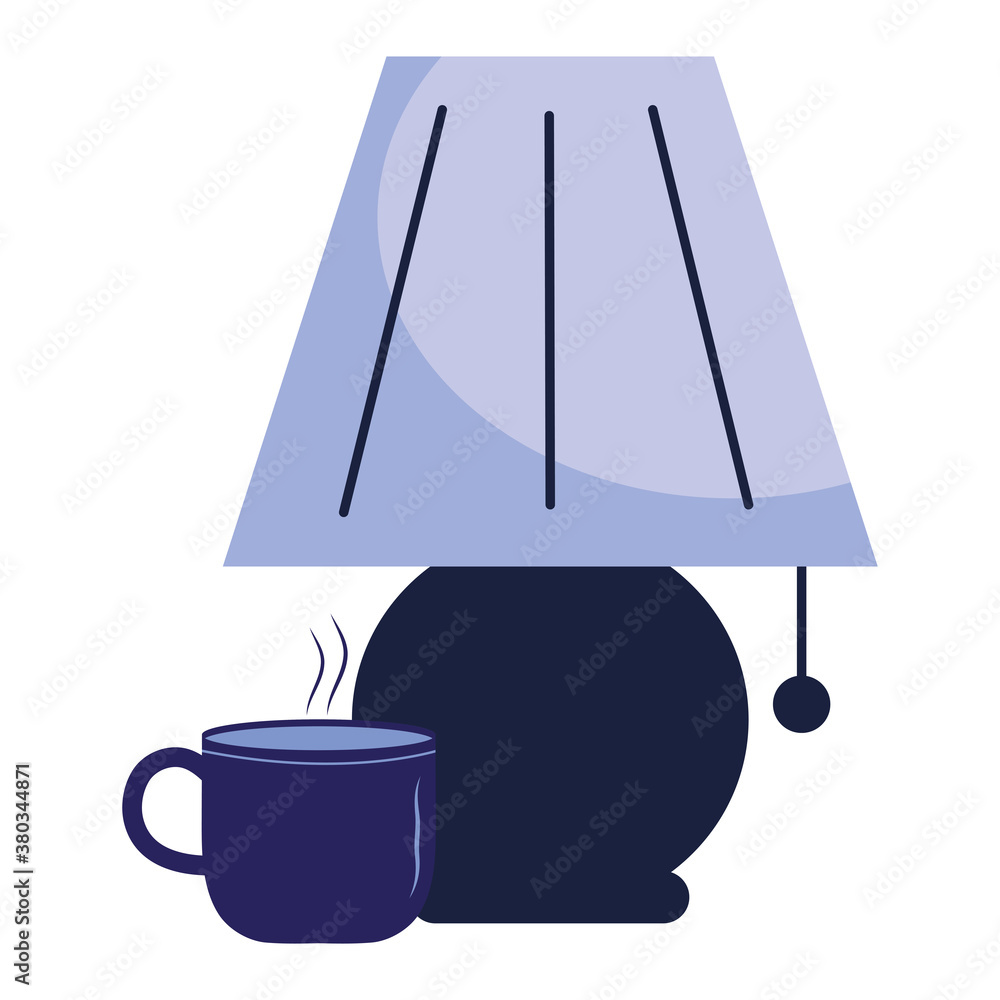 coffee mug with lamp design of drink caffeine breakfast and beverage theme Vector illustration coffee mug with lamp design of drink caffeine breakfast and beverage theme Vector illustration