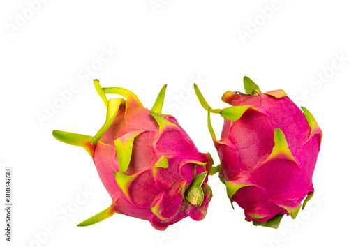 Dragon fruit isolated on white background with clipping path.