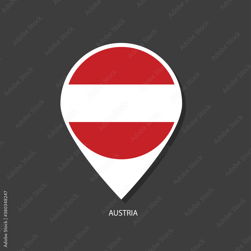 Austria flag Vector marker with flags. Austria flag Vector marker with flags.