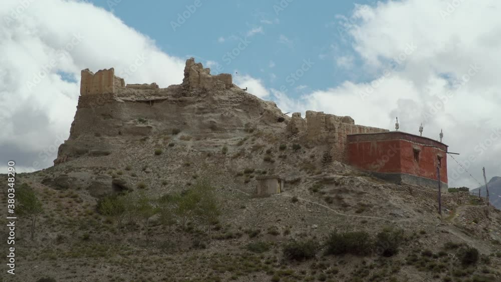 Monastery sitting on mountain top, Mustang, Nepal Monastery sitting on mountain top, Mustang, Nepal