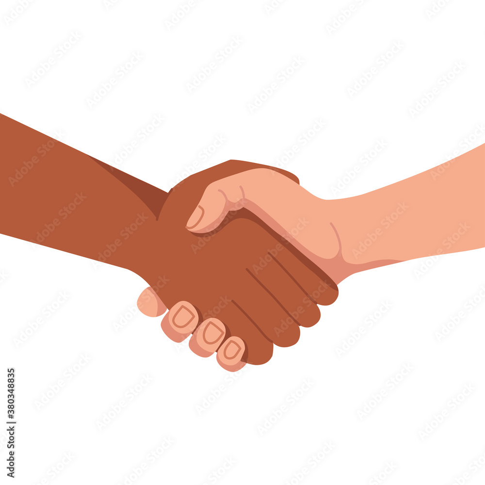 diversity hands shake design, people multiethnic race and multicultural theme Vector illustration