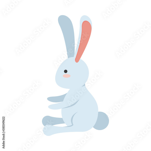 cute little rabbit easter animal seated