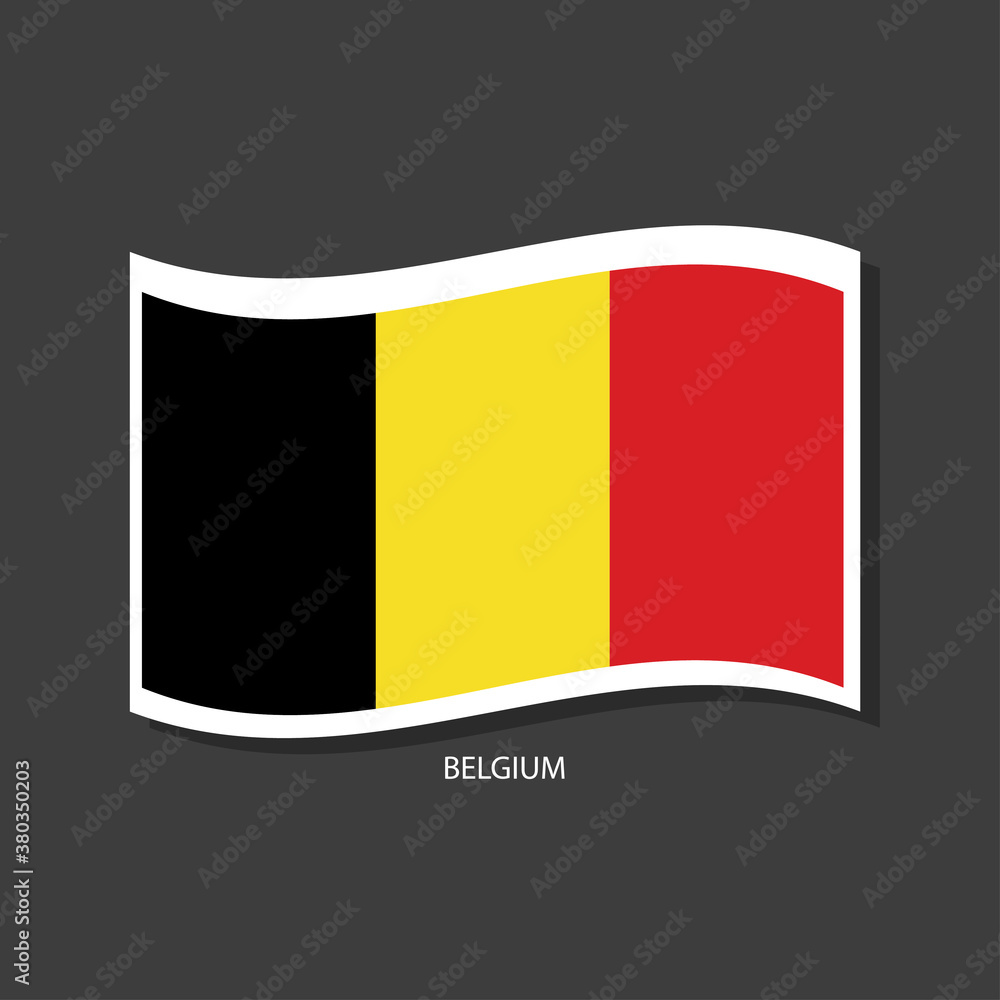 Fototapeta premium Belgium flag Vector waving with flags. 