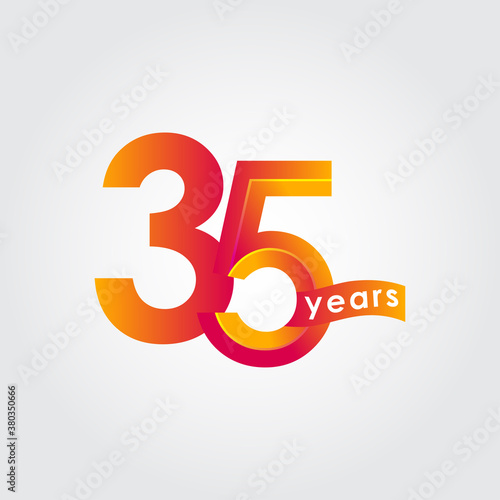 35 Years Anniversary Celebration Vector Template Design Illustration