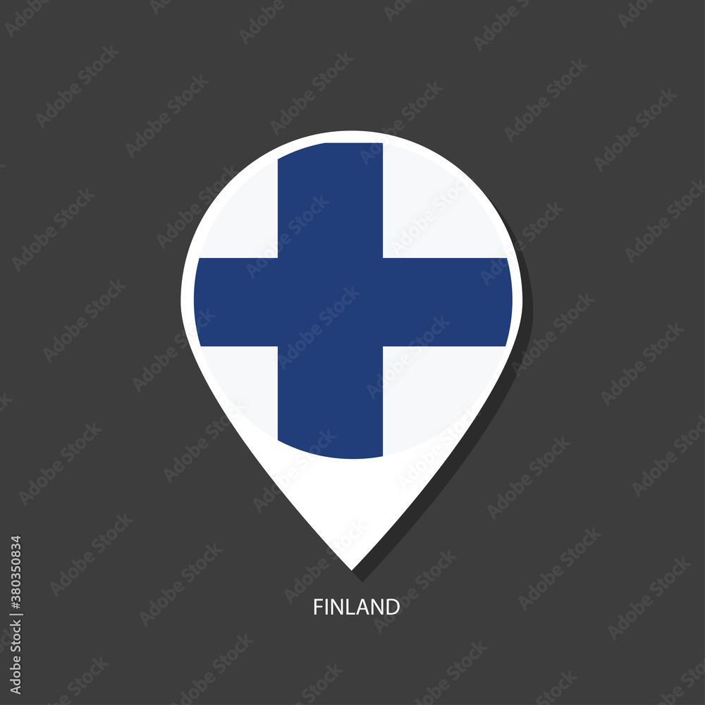 Obraz premium Finland flag Vector marker with flags.