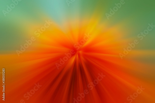 zoom effect orange yellow light color for background, shiny glowing orange green blur and zoom effect, energy and power concept