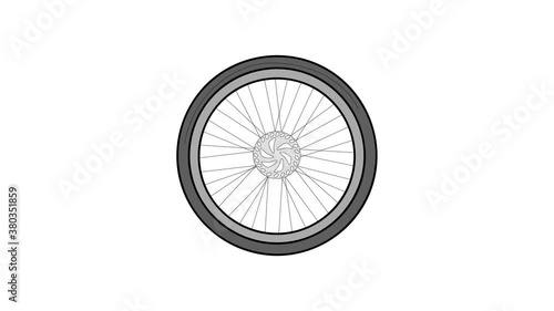 bicycle wheel. screensaver. 4k video illustration.
