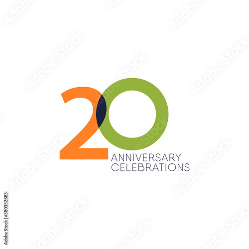 20 Years Anniversary Celebration Vector Template Design Illustration