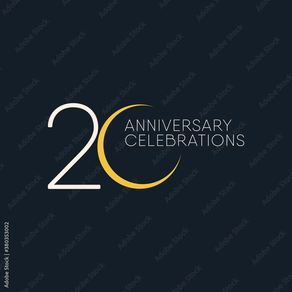 Fototapeta premium 20 Years Anniversary Celebration Vector Template Design Illustration