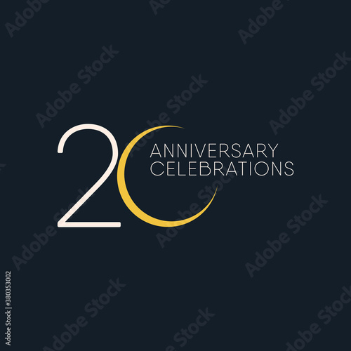 20 Years Anniversary Celebration Vector Template Design Illustration