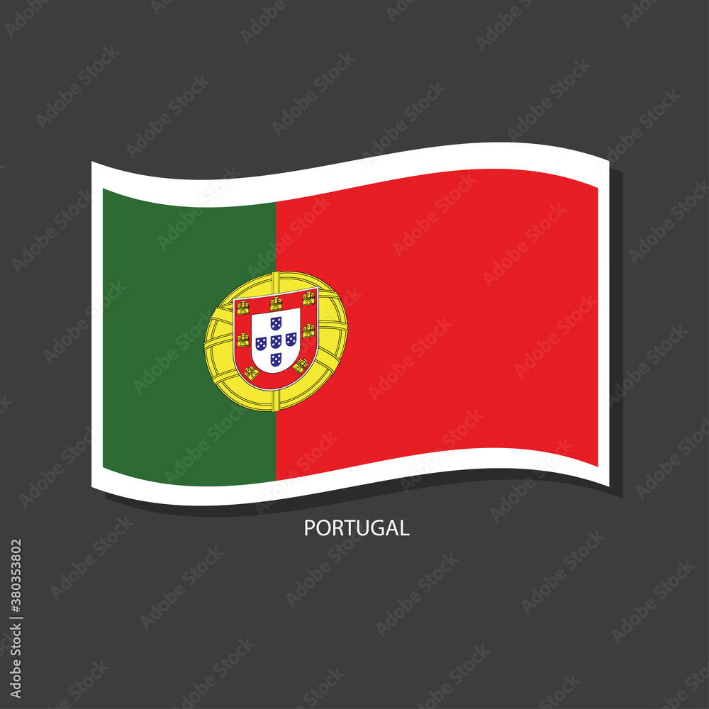 Obraz premium Portugal flag Vector waving with flags.
