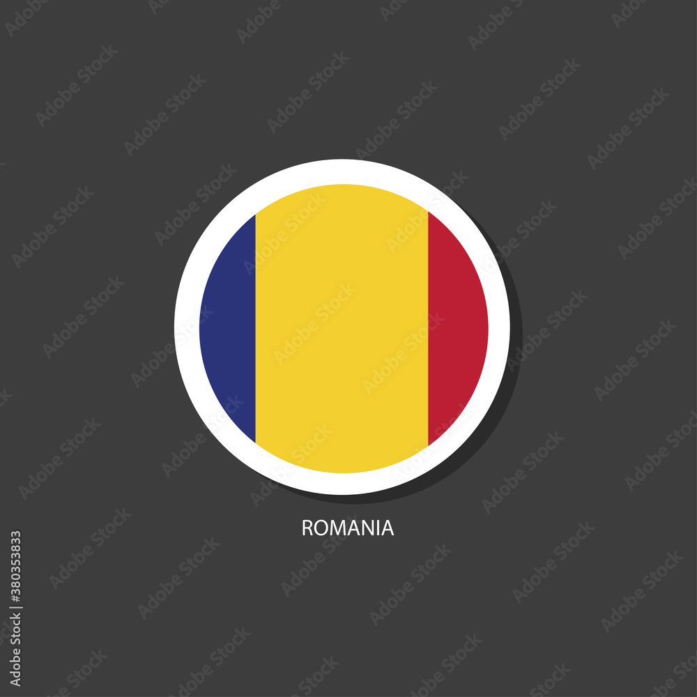 Fototapeta premium Romania flag Vector circle with flags.