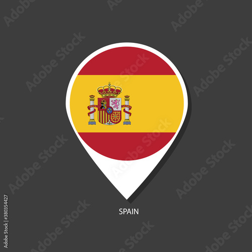 Spain flag Vector marker with flags.	