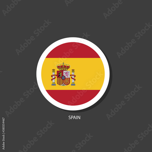 Spain flag Vector circle with flags.	