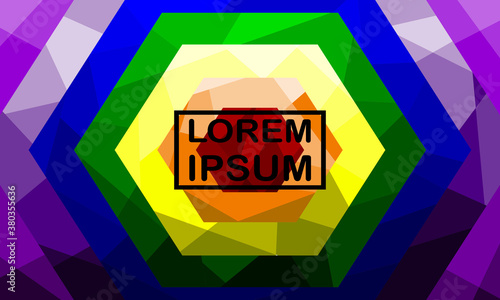 Low Poly Vector Illustration with rainbow colors, geometric lines
